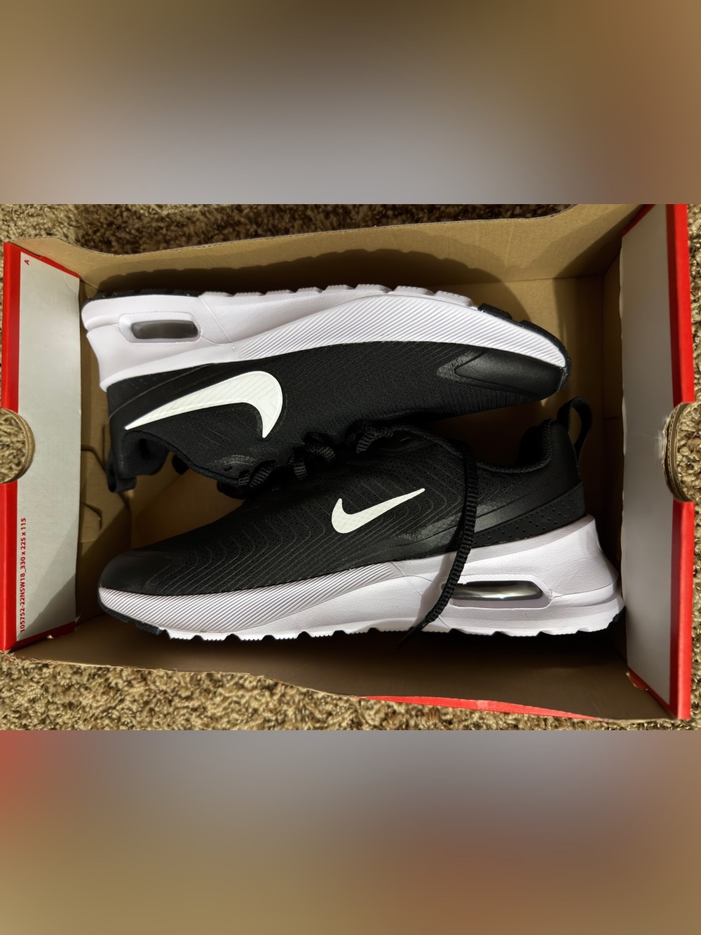 Nike Air Max Nuaxis 2025 Black White Athletic Sneakers FD4329-001 Mens Size 9